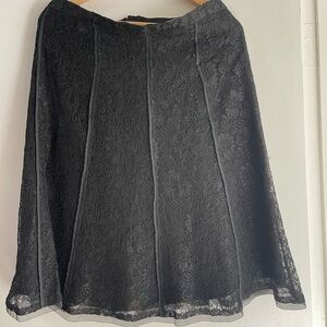 Chic Black Lace A-Line Skirt